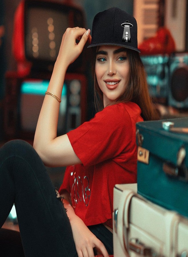 قبعة مضحكة بتصميم فضائيين، قبعة سناباك رجالية، قبعة مسطحة للأولاد، قبعة بيسبول سوداء قابلة للتعديل، هدية للمراهقين والشباب، قبعة مسطحة الحافة، قبعة سناباك، قبعة ظهر قابلة للطي، تصميم جرافيكي - Image 5